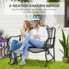 Outsunny 43" Cast Iron Antique Outdoor Patio Garden Bench Seat - Cream White