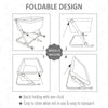 Qaba Bassinet Baby Folding and Adjustable Baby Crib for 0-5 Months with Easy Moving Wheels & 5 Height Levels - Dark Grey