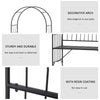 Outsunny Metal Trellis Arbor Arch for Climbing Plants with Garden Bench, Grow Grapes & Vines, Patio Decor & 2-Person Outdoor Steel Decorative Seating, 484 lbs. Weight Capacity, Black