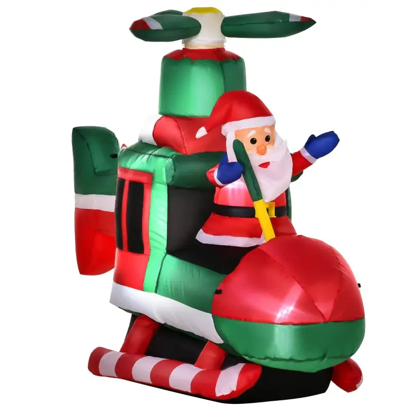 HOMCOM 3.5' Light Up Santa Claus Helicopter Outdoor LED Lit Christmas Yard Inflatable