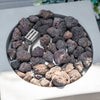 Outsunny Portable Outdoor Propane Fire Pit, Small Tabletop Fireplace, 10 Inch Square Gas Firebowl, 10,000 BTU, w/ Lava Rocks, CSA Certification, for Garden, Patio, Light Grey
