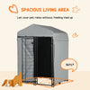 PawHut 4' x 4' Covered Dog Playpen for Small & Medium Size Breeds, Outdoor Dog Run Enclosure for Chickens, Ducks, Locking Exercise Kennel with Heavy-Duty Metal Frame, Black