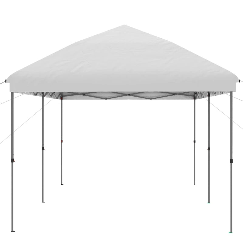 Outsunny 10' x 19' Pop Up Canopy with Easy Up Steel Frame, 3-Level Adjustable Height and Carrying Bag, Sun Shade Event Party Tent for Patio, Backyard, Garden, Brown