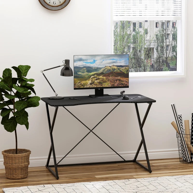 HOMCOM Modern Writing Desk, Computer Workstation with Steel Legs for Small Spaces