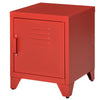 HOMCOM Industrial End Table, Living Room Side Table with Locker-Style Door and Adjustable Shelf, Red