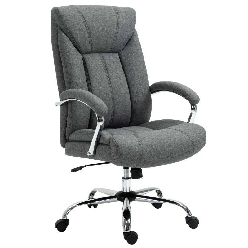 Vinsetto High Back Home Office Chair Computer Desk Chair w/ Arm, Swivel Wheels, Grey