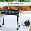 Outsunny 22" Charcoal Barbecue Grill Stainless Steel Portable BBQ Grill Kebab Barbecue Charcoal Stainless Steel Smoker