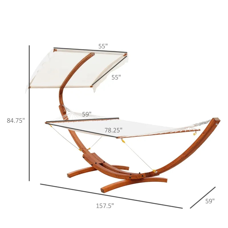 Outsunny 13' Hammock Stand Wooden Roman Arc with Canopy for 2 Person Outdoor