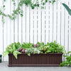 Outsunny 4' x 4' x 1' Raised Garden Bed w/ Strong Material, Planter Box for Vegetables, Flower, Great for Lawn, Yard - Grey