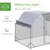 PawHut Metal Chicken Coop Run with Cover, Walk-In Outdoor Pen, Fence Cage Hen House for Yard, 9.2' x 6.2' x 6.4'