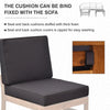 Outsunny 6 Piece Acacia Wood L Shaped Sectional Patio Sofa Furniture Set - Teak