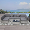 Outsunny 7 Piece Outdoor Patio Furniture Set, PE Rattan Wicker Sectional Sofa Set with Couch Cushions, Throw Pillows and Coffee Table, Charcoal