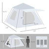 Outsunny 6 Person Camping Tent w/ Pop-up Design, 4 Windows, 2 Doors, Portable Carry Bag