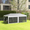 Outsunny 20' x 10' Outdoor Party Tent Gazebo Wedding Canopy with Removable Mesh Sidewalls, White