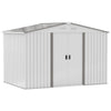 Outsunny 9' x 6' Metal Storage Shed Garden Tool House with Double Sliding Doors, 4 Air Vents for Backyard, Patio, Lawn, Silver