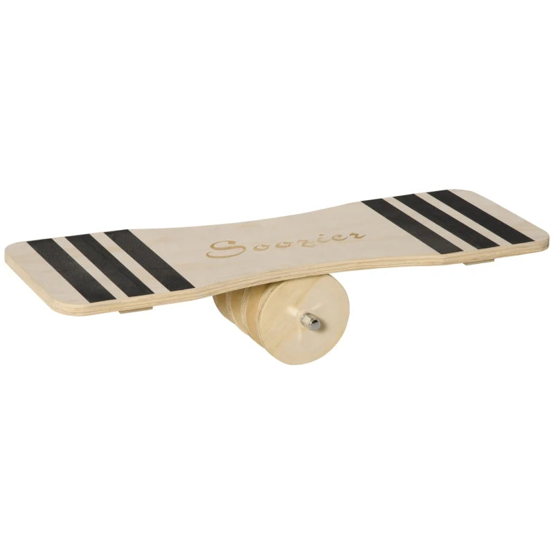 Soozier 32" Balance Board Trainer, Lightweight Wooden Wobble Board, Non-Slip Roller Board for Balance Training and Build Core Stability﻿, Office / Home Use