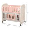 Qaba Baby Crib Cradle Baby Playard w/ Adjustable Height Detachable Lockable Wheels