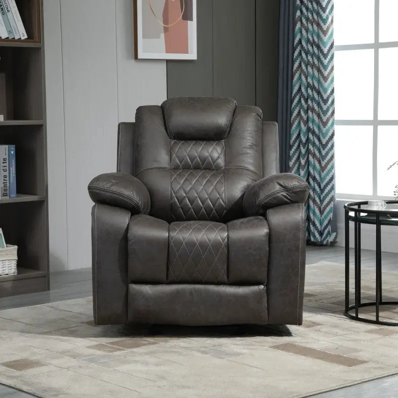 HOMCOM Recliner Sofa Lounge Couch w/ Modern Style and Padded Comfort, Living Room Grey