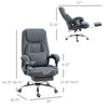 Vinsetto 3D Kneading Massage Office Chair with Reclining, Swivel Fabric Computer Chair with Footrest, Armrest, Black