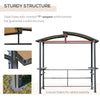 Outsunny 8' x 5' BBQ Patio Canopy Gazebo with Interlaced Polycarbonate Roof, 2 Side Shelves & Poles for Hanging Tools