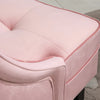 HOMCOM Tufted Single Sofa Chair with Rubber Wood Legs, Thick Padding Mid-Back, and Wings for Living Room - Pink