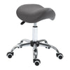 HOMCOM Swivel Medical Salon Stool with Back Support, Rolling Office Drafting Chair with Adjustable Height, PU Leather Surface and Wheels, Black