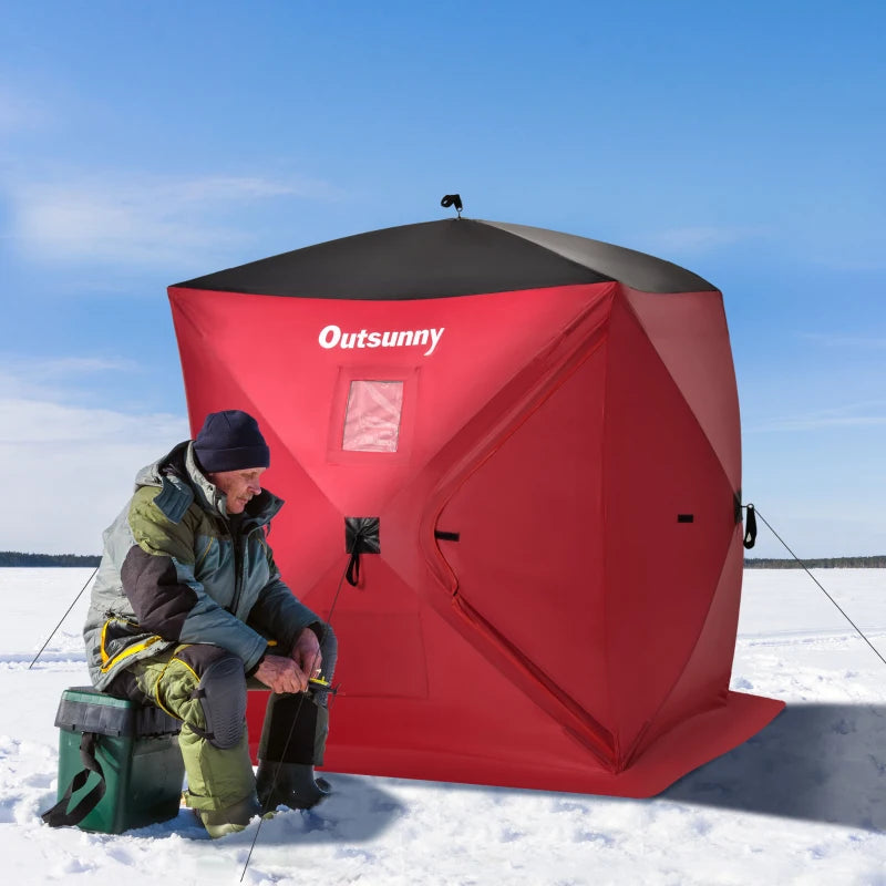 Outsunny 2 Person Ice Fishing Shelter with Padded Walls, Thermal Water –  ShopEZ USA