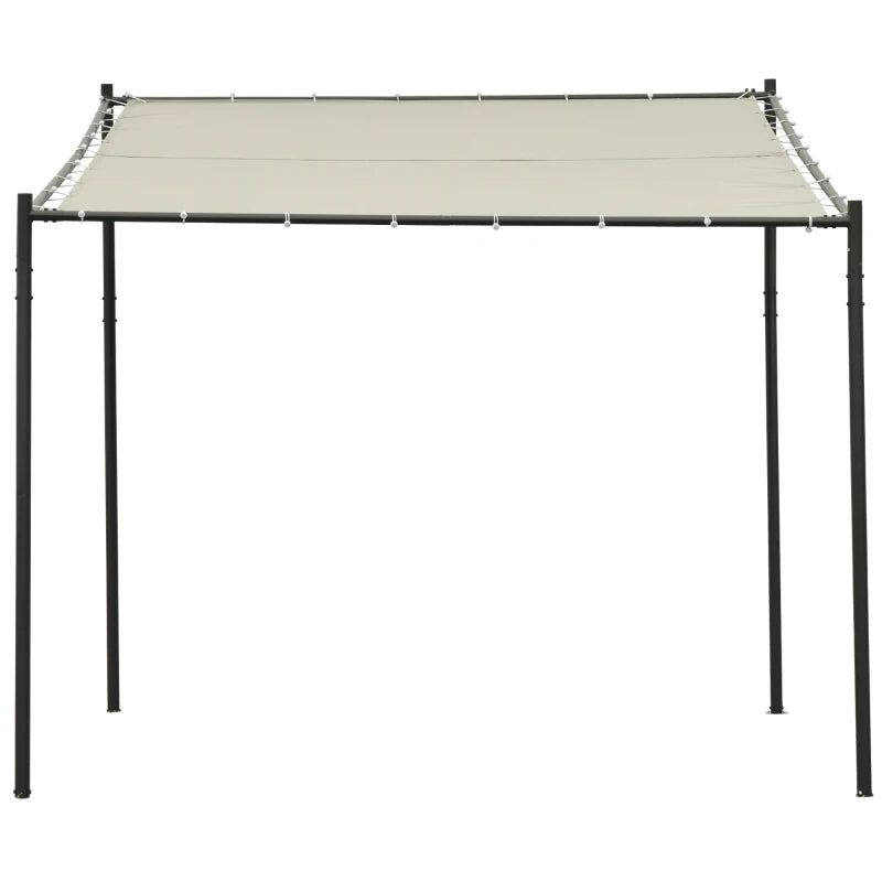 Outsunny 10' x 9.5' x 9.5' Outdoor Wall Patio Gazebo Canopy with PVC Coated Polyester Roof, Steel Frame, & Spacious Build, Beige