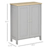 HOMCOM Modern Storage Cabinet Organizer 2-Door Cupboard w/ Adjustable Shelves, Grey