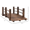 Outsunny 3.3ft Wooden Garden Bridge Arc Footbridge with Half-Wheel Style Railings & Solid Fir Construction, Stained Wood