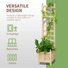 Outsunny Wooden Raised Garden Bed with Trellis, Outdoor Freestanding Planting Planter Box for Climbing Vine Plants Flowers, 24" x 12" x 49"