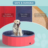 PawHut Foldable Pet Swimming Pool, Portable Dog Bathing Tub, 12" x 63" Plastic Large Dog Pool for Outdoor Dogs and Cats