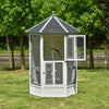 PawHut 72" Large Wooden Bird Aviary Cage w/ Perches Lockable Door and Nest Window