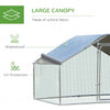 PawHut Galvanized Large Metal Chicken Coop Cage, Walk-in Enclosure, Poultry Hen House with UV & Water Resistant Cover for Outdoor Backyard, 9.8' x 6.6' x 6.4'-1