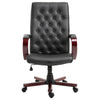 Vinsetto High Back Faux Leather Office Chair with Button Tufted Design, Executive Computer Desk Chair with Solid Wood Feet and Arms, Black