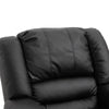 HOMCOM Manual Recliner Sofa With Footrest Armchair Cushion Padded Seat With Armrest Living Room Furniture PU - Black