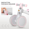 Qaba Small No Pedal Balance Bike Walker for Toddlers, Kids Quick Release Toy Bicycle