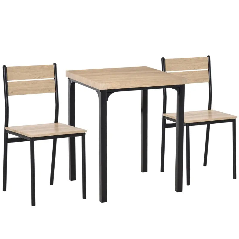 HOMCOM Industrial 3-Piece Dining Table and 2 Chair Set for Small Space in  the Dining Room or Kitchen