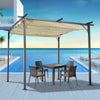 Outsunny 11.5' x 11.5' Retractable Pergola Canopy, Outdoor UV Protection & Sun Shade, Steel Frame for Garden, Grill, Patio, Backyard, Beige