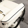 HOMCOM PU Leather High Back Recliner Armchair w/ Padded Ottoman, Cream White