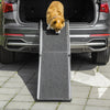 PawHut Portable Folding Pet Ramp, Dog Ramp for Cars with One Carry Handle, Non-Slip Ramp for Dogs to Get into a Car, Secure Aluminum Side Rails, Black