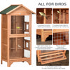 PawHut 60" Wooden Outdoor Bird Cage for Finches, Parakeet, Large Bird Cage with Removable Bottom Tray 4 Perch, Light Gray