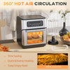 HOMCOM 12 QT Air Fry Oven, 8 In 1 Countertop Oven Combo with Air Fry, Roast, Broil, Bake and Dehydrate, 1700W with Accessories and LED Display, Black