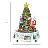 HOMCOM Animated Christmas Tree Scene, Pre-Lit Musical Collectable Decor with Moving Train and Santa, Winter Wonderland Set for Indoor Holiday Display