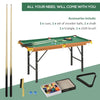 Soozier 55" Portable Folding Billiards Table Game Pool Table for Whole Family Number Use With Cues, Ball, Rack, Chalk, Green