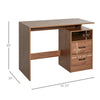 HOMCOM Compact Computer Desk with Split Open Shelves, 2 Pull Out Storage Drawers and Stable Wooden Frame - Walnut