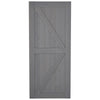 HOMCOM 7' H x 3' W Sturdy Sliding Barn Door, Unfinished Solid Spruce Wood Frame with Pre-Drilled Holes - Grey