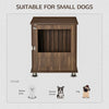 PawHut Dog Crate Furniture, Wooden End Table, Small Pet Kennel with Magnetic Door Indoor Crate Animal Cage, Brown