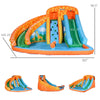 Outsunny 5-in-1 Inflatable Water Slide, Rocket Themed Kids Castle Bounce House with Slide, Pool, Water Cannon, Basket, Climbing Wall Includes Carry Bag, Repair Patches, 750W Air Blower