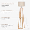HOMCOM Modern Standing Floor Lamp Bedroom Light w/ Drum Lampshade, Foot Pedal Switch